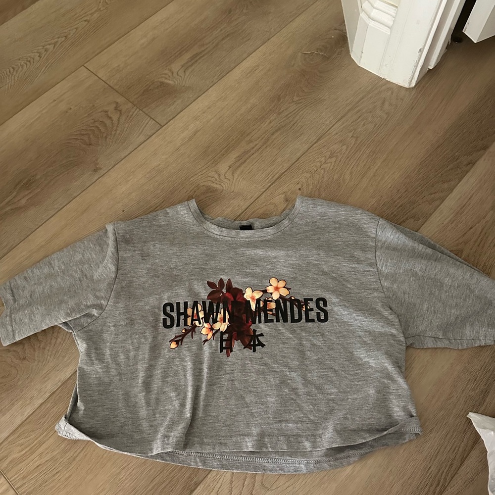 Gray  Shirt with Graphic Print